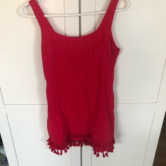 Lulu’s-Red Tassle Mini Dress - Picture 4 of 4